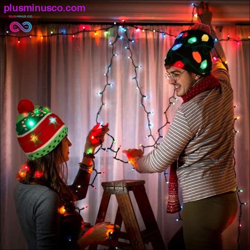 OurWarm Led Light Cotton Christmas Hat Knit Up Beanie Hat - plusminusco.com
