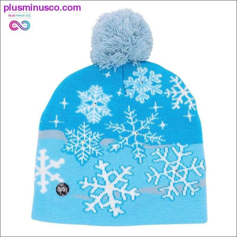 Nasza ciepła czapka świąteczna z lekkiej bawełny LED, robiona na drutach czapka beanie - plusminusco.com