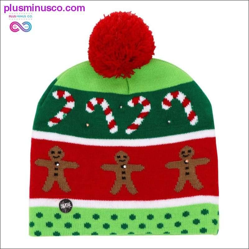 OurWarm Led Light Βαμβακερό Χριστουγεννιάτικο Καπέλο Πλεκτό Καπέλο Beanie - plusminusco.com