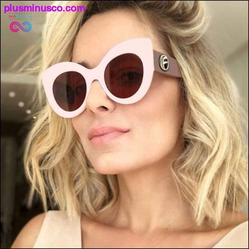 Великі жіночі сонцезахисні окуляри "котяче око" Модні жіночі рожеві сонцезахисні окуляри - plusminusco.com