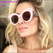 النظارات الشمسية النسائية كبيرة الحجم عين القطة أزياء السيدات الوردي الشمس - plusminusco.com