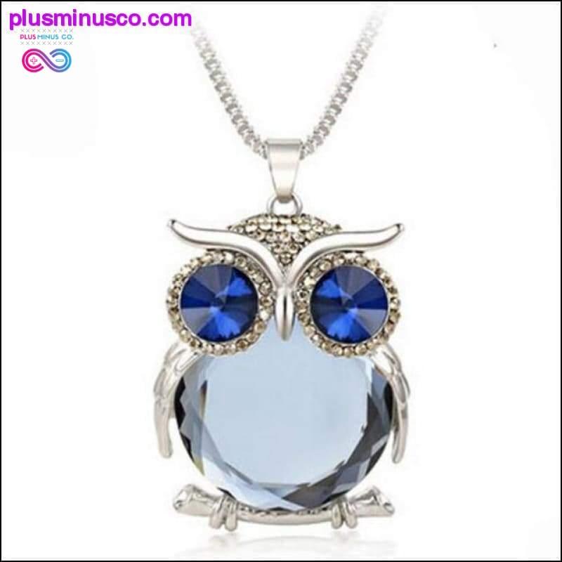 Owl Design Rhinestones Crystal Pendant Necklace || - plusminusco.com