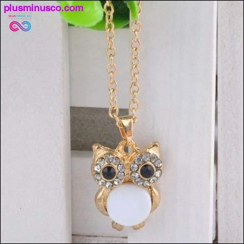 Owl Design Rhinestones Crystal Pendant Necklace || - plusminusco.com