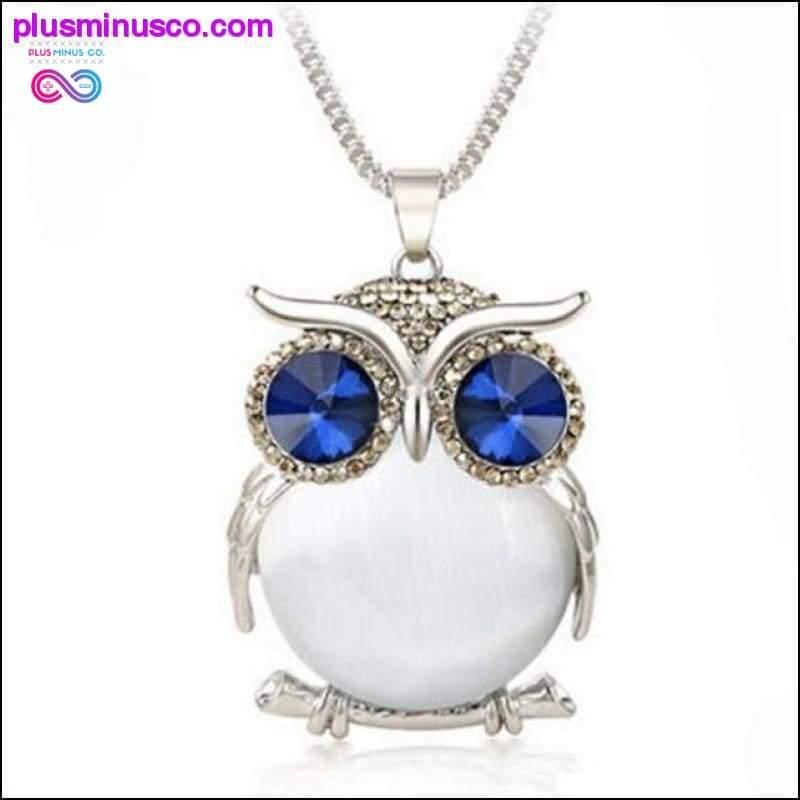 Owl Design Rhinestones Crystal Pendant Necklace || - plusminusco.com
