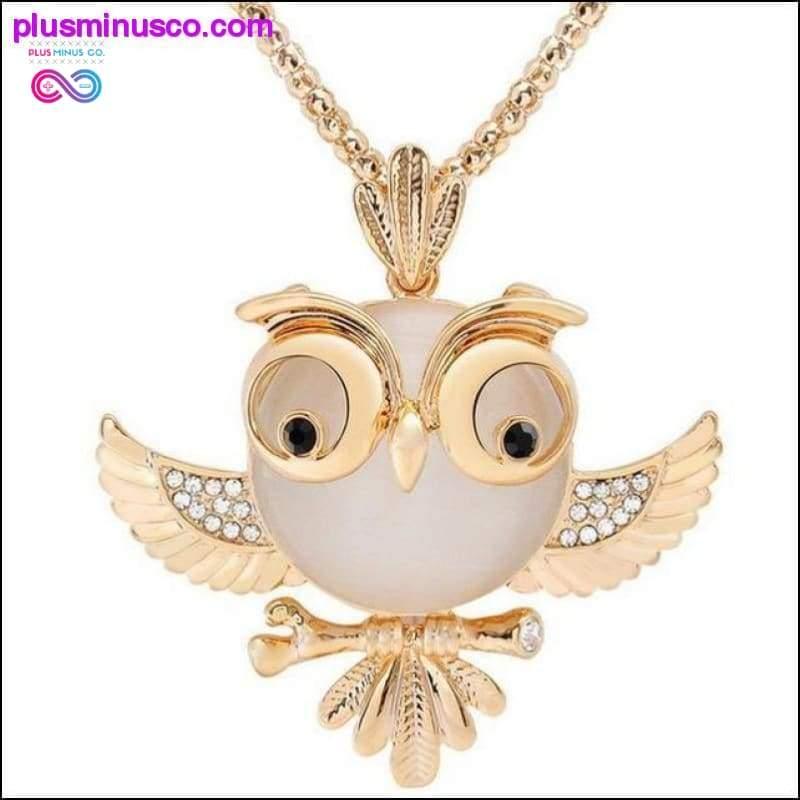 Owl Design Rhinestones Crystal Pendant Necklace || - plusminusco.com