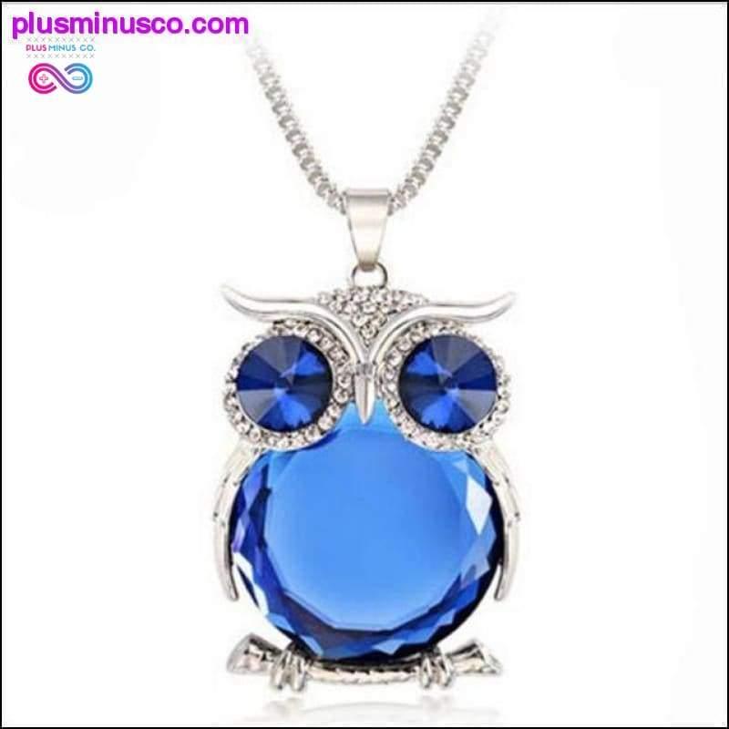 Owl Design Rhinestones Crystal Pendant Necklace || - plusminusco.com