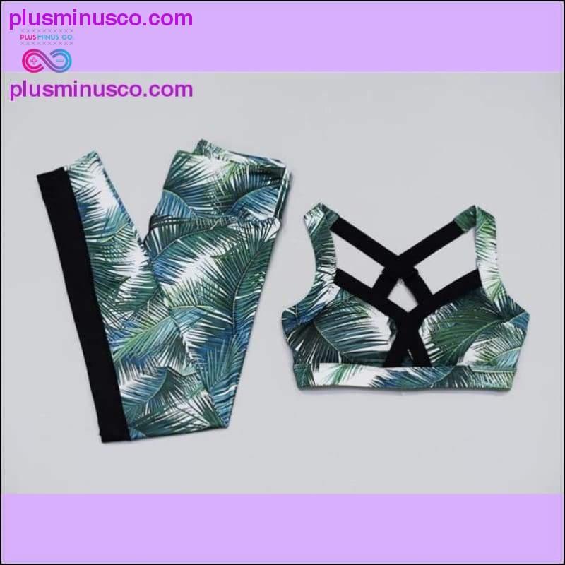 Pad kaheosaline joogakomplekt Leaf Print Set Women Fitness – plusminusco.com