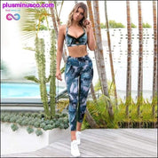 Pad Tweedelige Yogaset Bladprint Set Dames Fitness - plusminusco.com