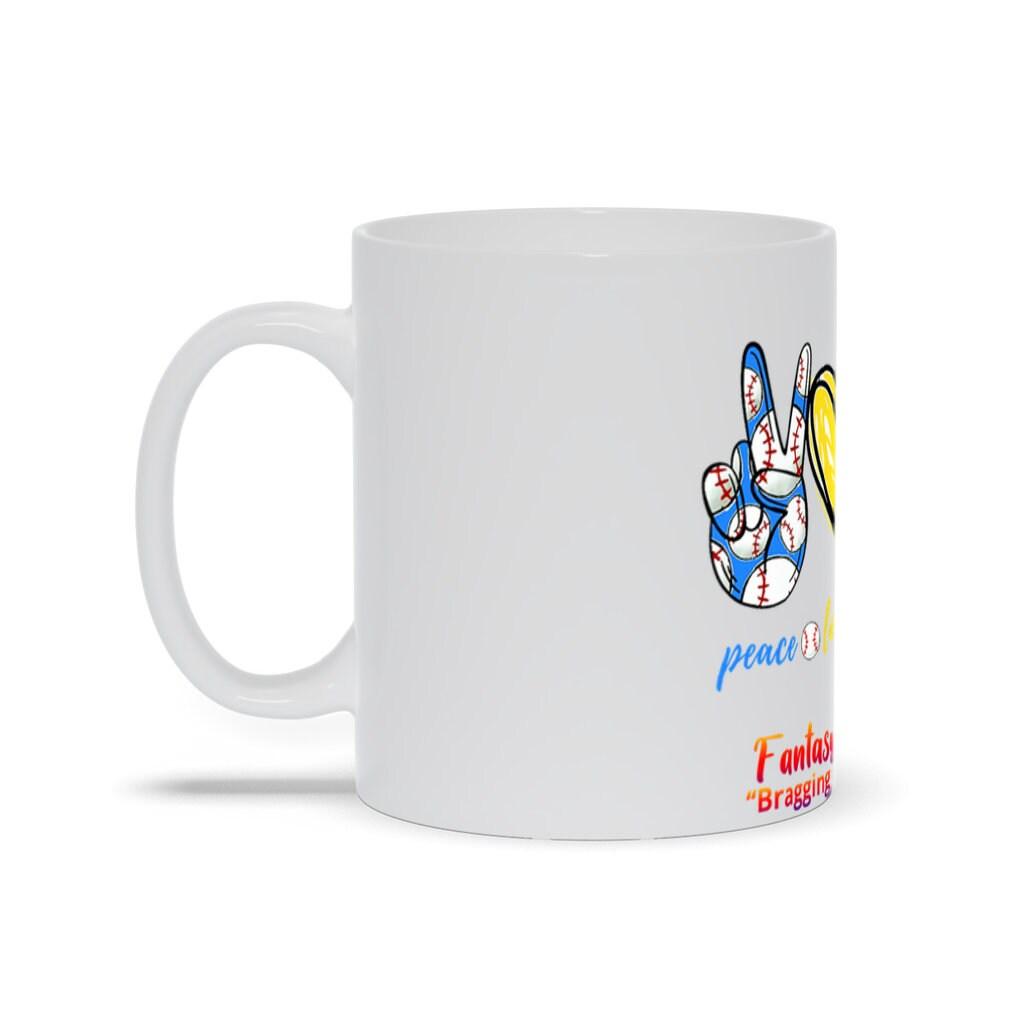 Peace Love Baseball ,Baseball Mug , Baseball Mom,Baseball Birthday Party,  Baseball Gifts for Boys - plusminusco.com