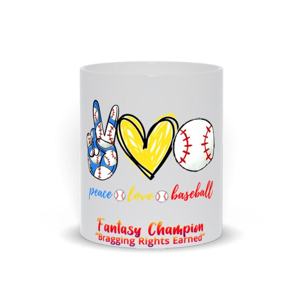 Peace Love Baseball , Baseball Mug , Baseball Mom, Baseball Birthday Party, Baseball Gifts para sa Boys - plusminusco.com