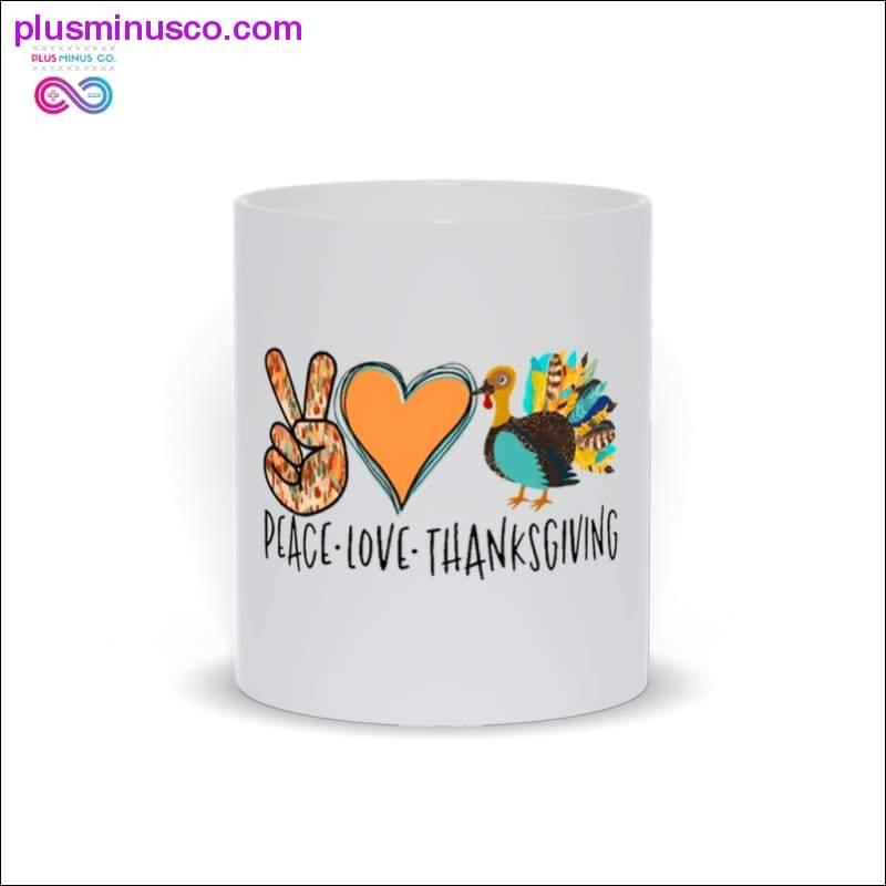 Tazas de Acción de Gracias Paz Amor - plusminusco.com