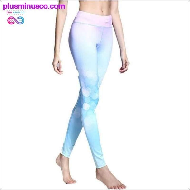 Дамски клин с висока талия Yoga с 3D принт с паунови пера - plusminusco.com
