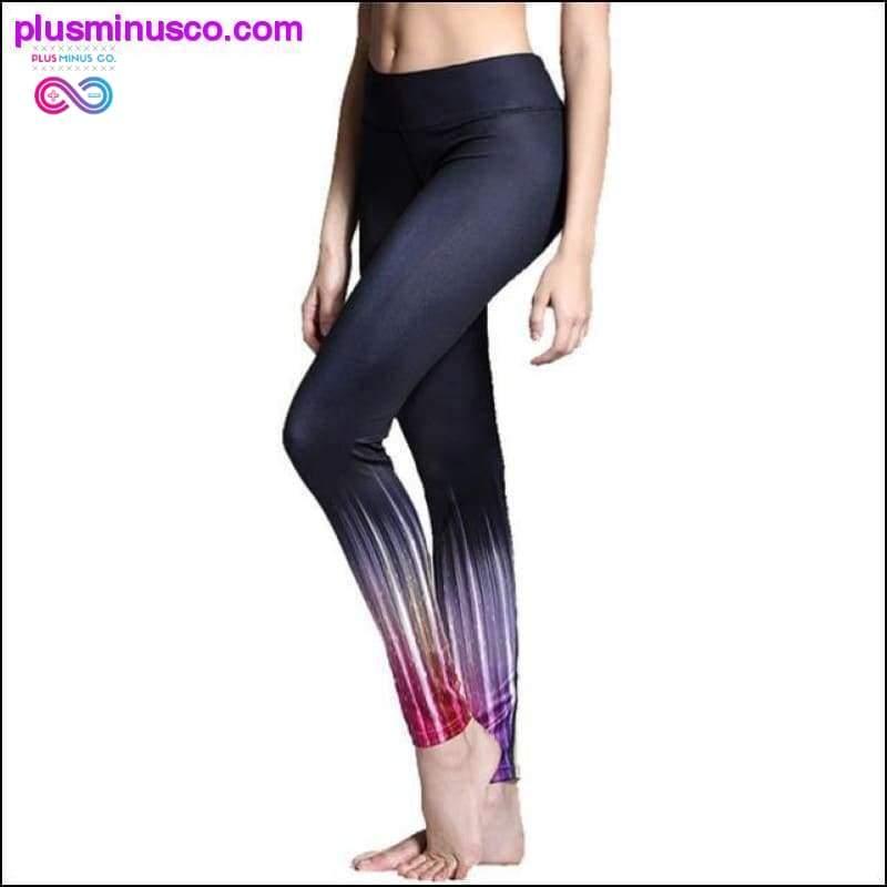 Leggings da donna con stampa 3D con piume di pavone Yoga a vita alta - plusminusco.com