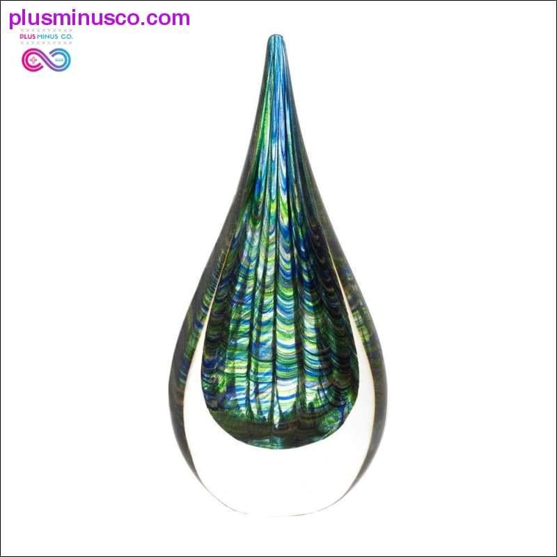 Peacock Inspired Art Glass Sculpture ll Plusminusco.com art, gift, home decor - plusminusco.com