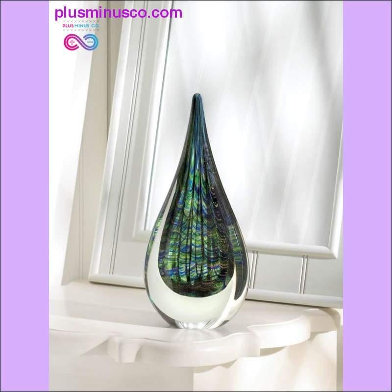 Peacock Inspired Art Glass Sculpture ll Plusminusco.com - plusminusco.com