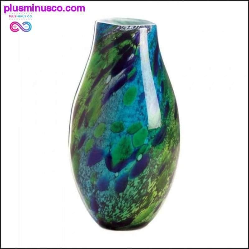 Umělecká skleněná váza inspirovaná pávem - plusminusco.com