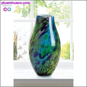 Художествена стъклена ваза, вдъхновена от паун - plusminusco.com