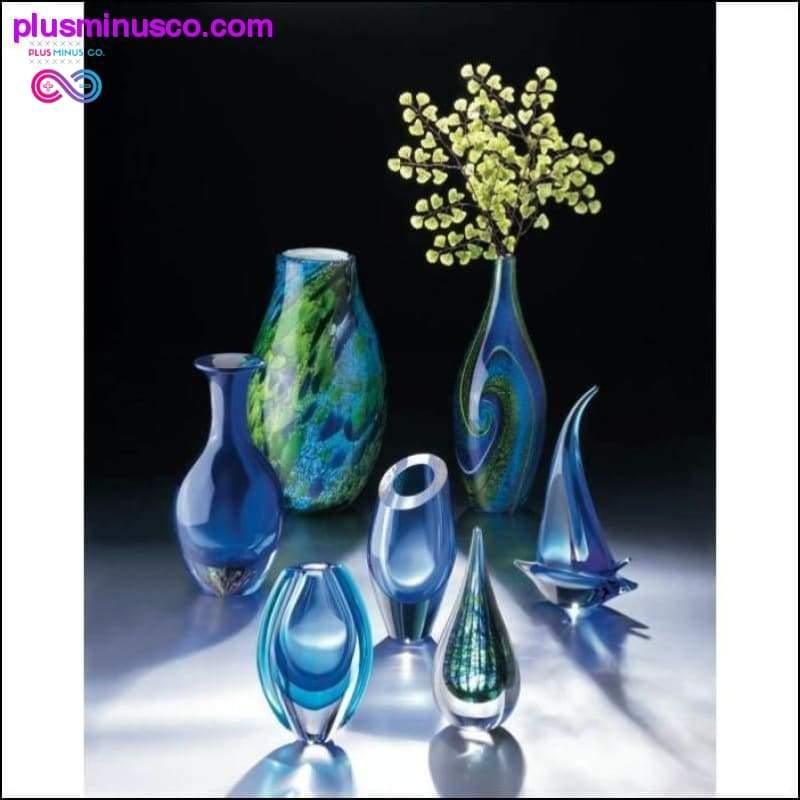 Vase en verre d'art inspiré du paon - plusminusco.com