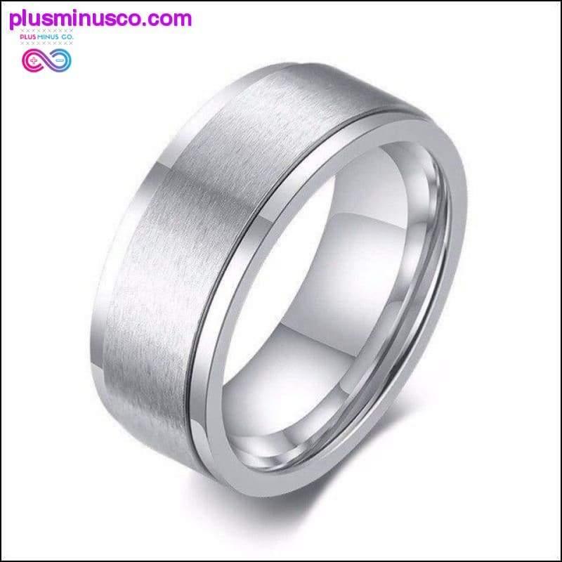 Pack leader spinner ring  8MM Stainless steel wedding band - plusminusco.com