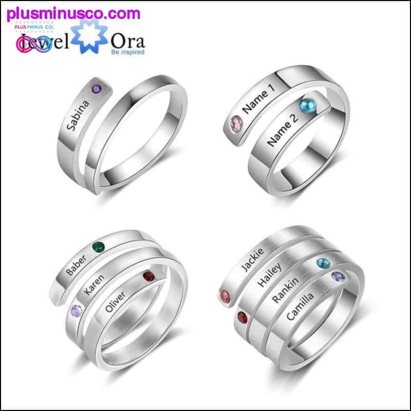 Suasmeninti motinų žiedai pagal individualų pavadinimą Gimimo akmenų žiedai – plusminusco.com