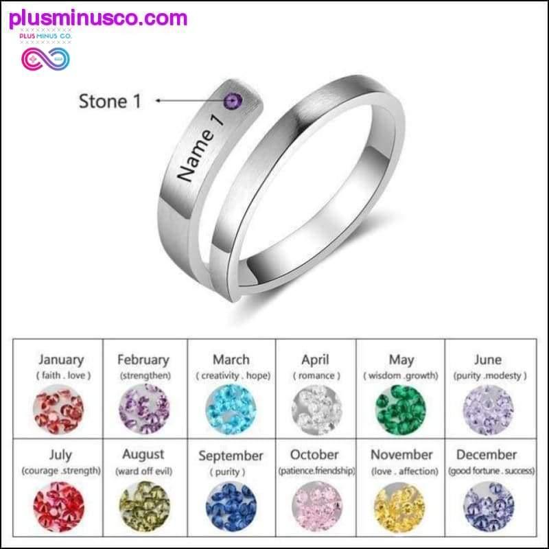 Personalizirano majčinsko prstenje Prstenje s kamenčićima po narudžbi za - plusminusco.com