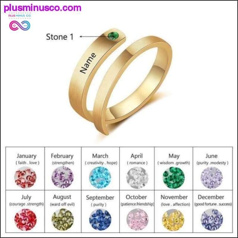 Personalizirano majčinsko prstenje Prstenje s kamenčićima po narudžbi za - plusminusco.com