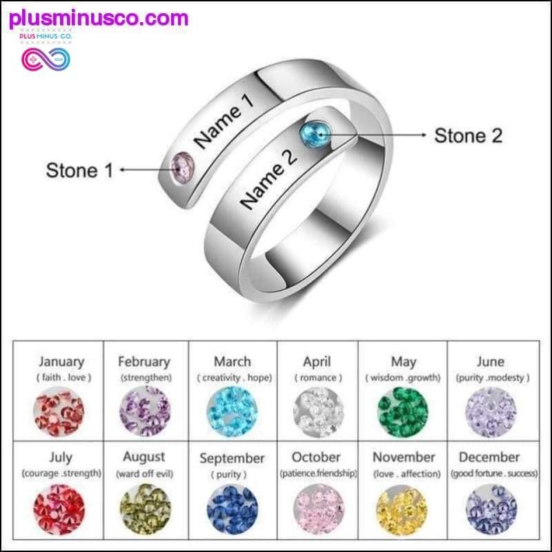 Personalisierte Ringe für Mütter mit individuellem Namens-Geburtsstein für - plusminusco.com