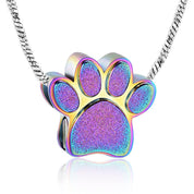 Pet Paw Urn Necklace for Ashes Memorial Keepsake Urn Locket Cremation Jewelry Pet Pendant Necklace Urn for Dog Cat - plusminusco.com