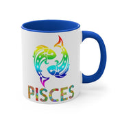 Pisces mug, Multicolor fish, Zodiac Sign Pisces, Zodiac Pisces, Birthday Astrological Sign, Regalo para sa Pisces, Pisces March born Birthday gift - plusminusco.com
