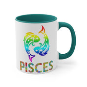 Pisces mug, Multicolor fish, Zodiac Sign Pisces, Zodiac Pisces, Birthday Astrological Sign, Gift for Pisces,Pisces March born Birthday gift - plusminusco.com