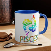 Pisces mug, Multicolor fish, Zodiac Sign Pisces, Zodiac Pisces, Birthday Astrological Sign, Gift for Pisces,Pisces March born Birthday gift - plusminusco.com