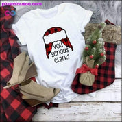 Karirana majica s kratkim rukavima za sretan Božić i modna simpatična majica s grafičkim motivima - plusminusco.com
