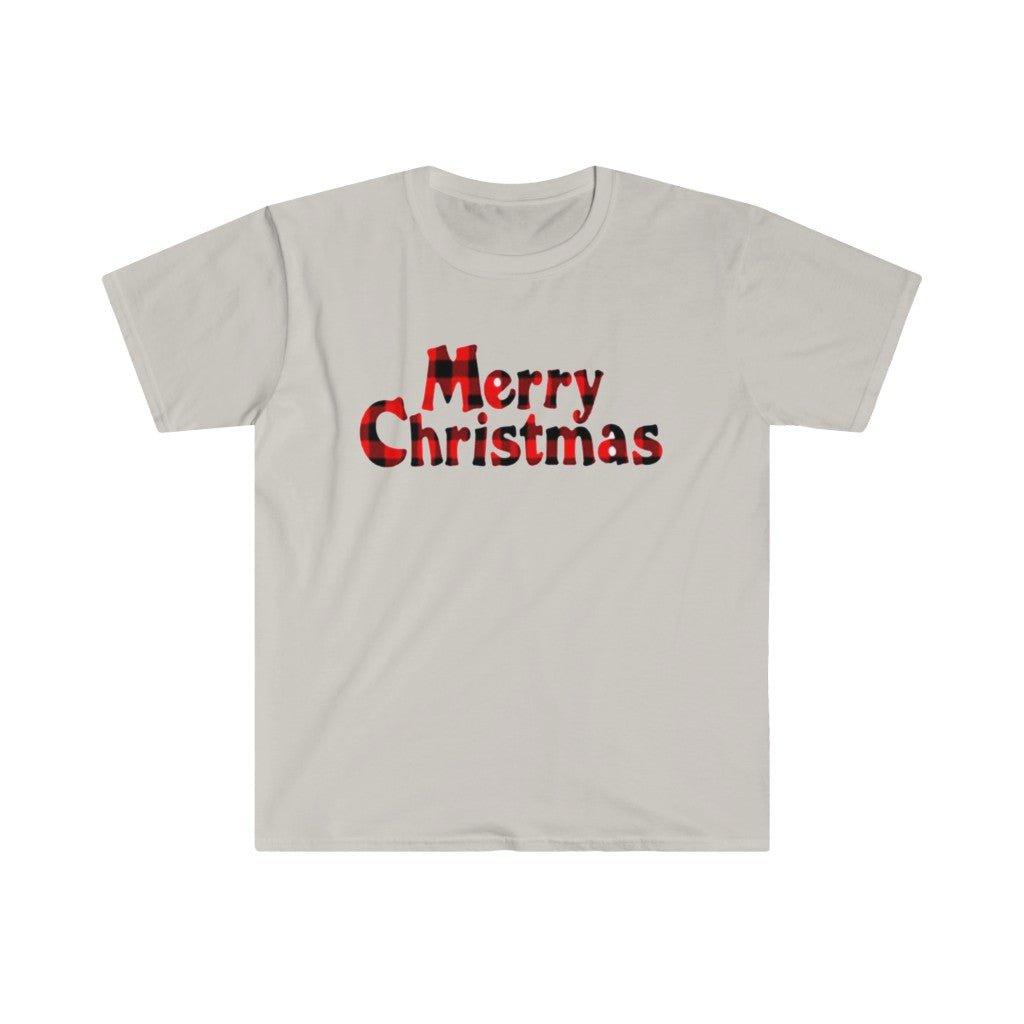 Plaid Merry Christmas T-Shirt and Fashion Graphic Cute Tee - plusminusco.com