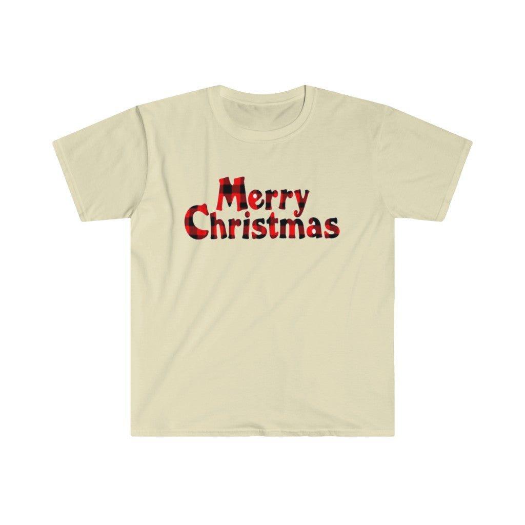 Plaid Merry Christmas T-Shirt and Fashion Graphic Cute Tee - plusminusco.com