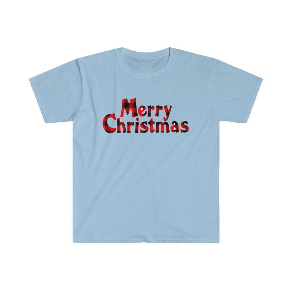 Plaid Merry Christmas T-Shirt and Fashion Graphic Cute Tee - plusminusco.com