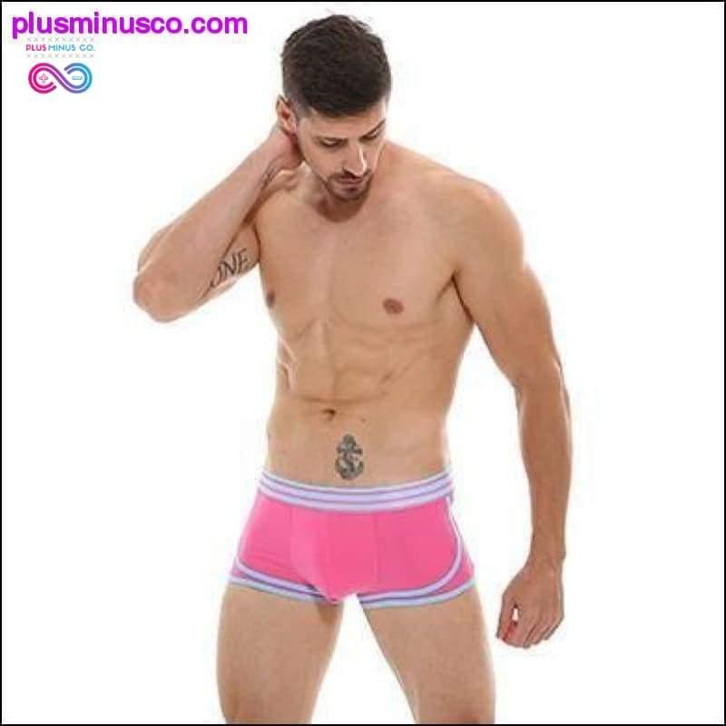 남성용 플레인 박서 반바지(블랙, 화이트, 블루, 핑크) - plusminusco.com
