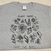 Plant These Harajuku Футболка Жаночая прычынная футболка Save The Bees Бавоўна Футболкі з палявымі кветкамі Жаночая адзенне унісекс - plusminusco.com