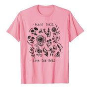 Plant These Harajuku Tshirt Women Causal Save The Bees T-shirt Cotton Wildflower Graphic Tees Woman Unisex Clothes - plusminusco.com