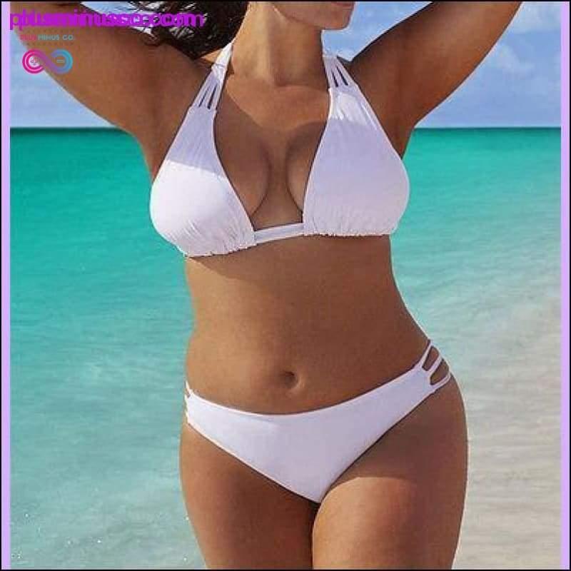 Conjunto de bikini de talla grande Traje de baño push up de cintura baja Traje de baño - plusminusco.com