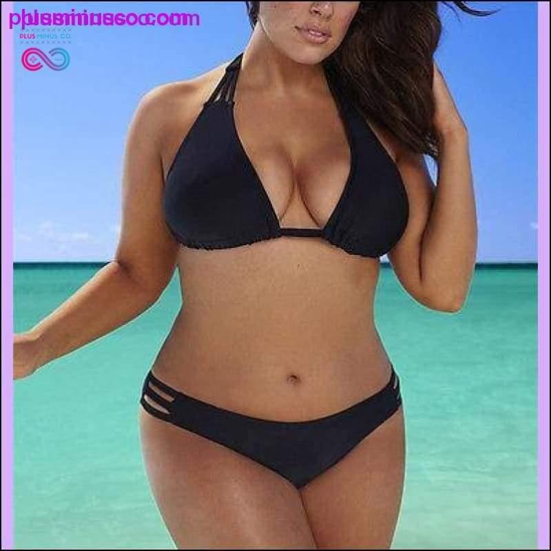 Liela izmēra bikini komplekts ar zemu jostasvietu Push Up peldkostīmi peldkostīmi - plusminusco.com