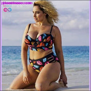 Bikini grande taille femme Push Up rembourré ensemble de bikini taille haute - plusminusco.com