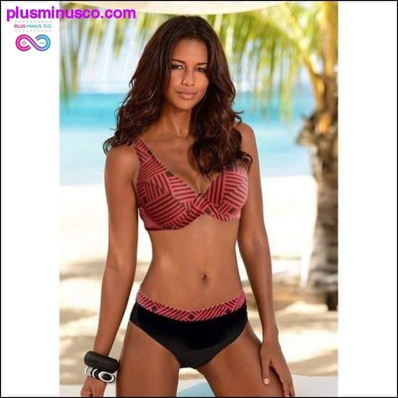 Plus Size Braziliaans Badpak Met Bloemen - Bikiniset Met Bloemen - - plusminusco.com
