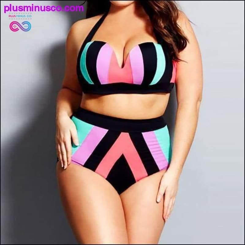 Liela izmēra Push Up sieviešu peldkostīmu bikini komplekts Liela izmēra - plusminusco.com