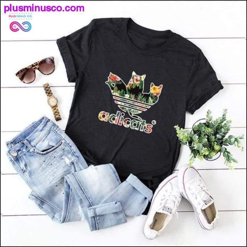 Plus Size S-5XL New Adicats Print T Shirt Women Shirts - plusminusco.com