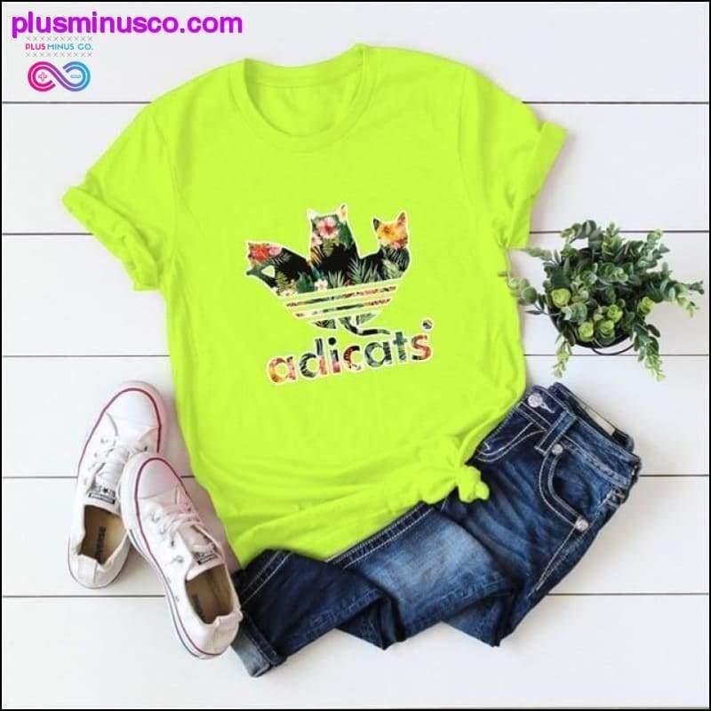 Plus Size S-5XL New Adicats Print T-Shirt Damen Shirts - plusminusco.com