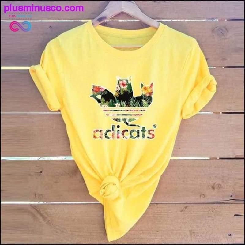 Нова футболка з принтом Adicats S-5XL Жіночі сорочки - plusminusco.com