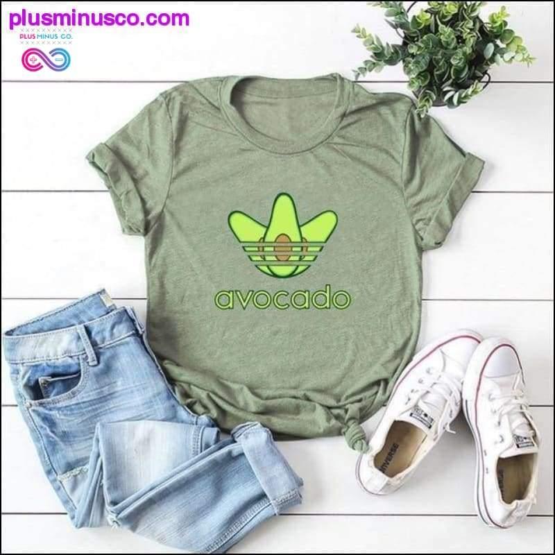 Plus Size S-5XL New Avocado Print T Shirt Women Shirts - plusminusco.com
