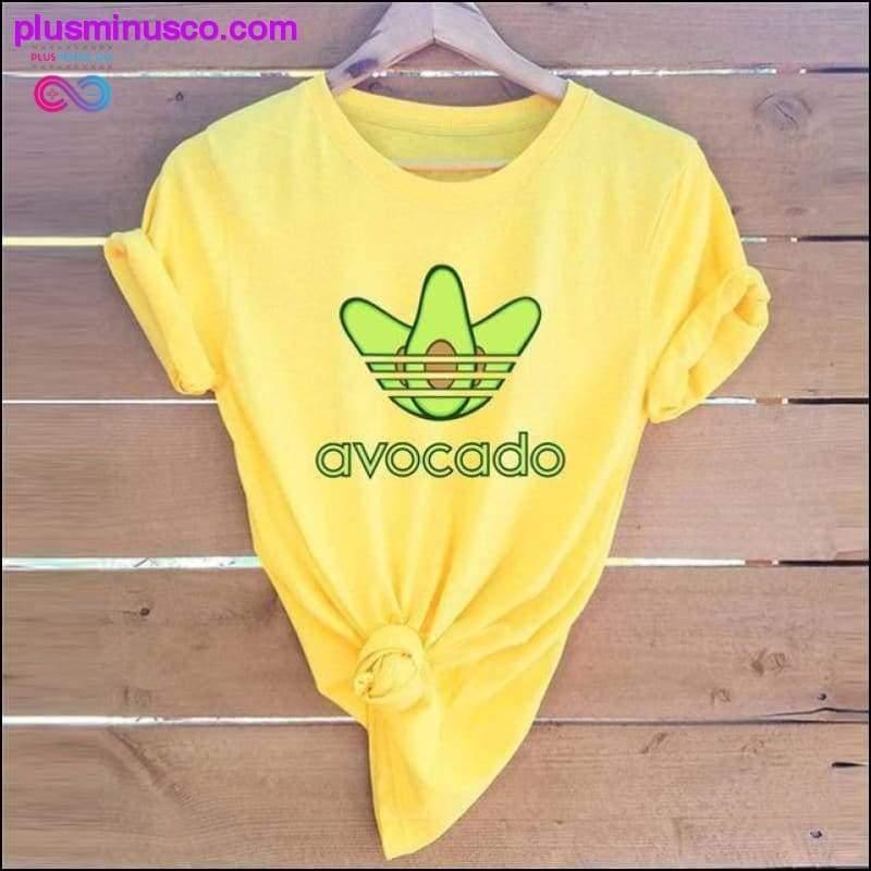 Нова футболка з принтом авокадо, розмір S-5XL, жіночі сорочки - plusminusco.com