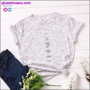 Plus Size S-5XL New Moon Planet Print T-Shirt Damen Shirts O - plusminusco.com