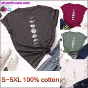 Plus Size S-5XL New Moon Planet Print T Shirt Women Shirts O - plusminusco.com